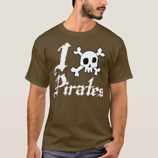 Jag älskar pirater tee (Framsida)