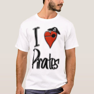 Jag älskar pirater tee
