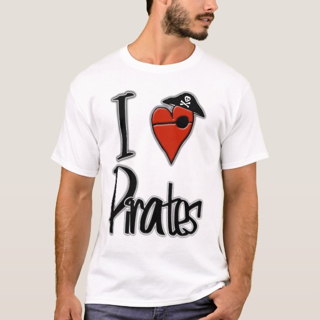 Jag älskar pirater tee shirt (Framsida)