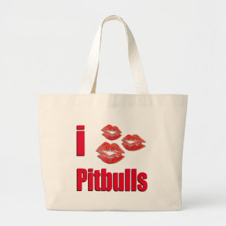 Jag älskar Pitbull hundar, galna läppstiftkyssar Jumbo Tygkasse