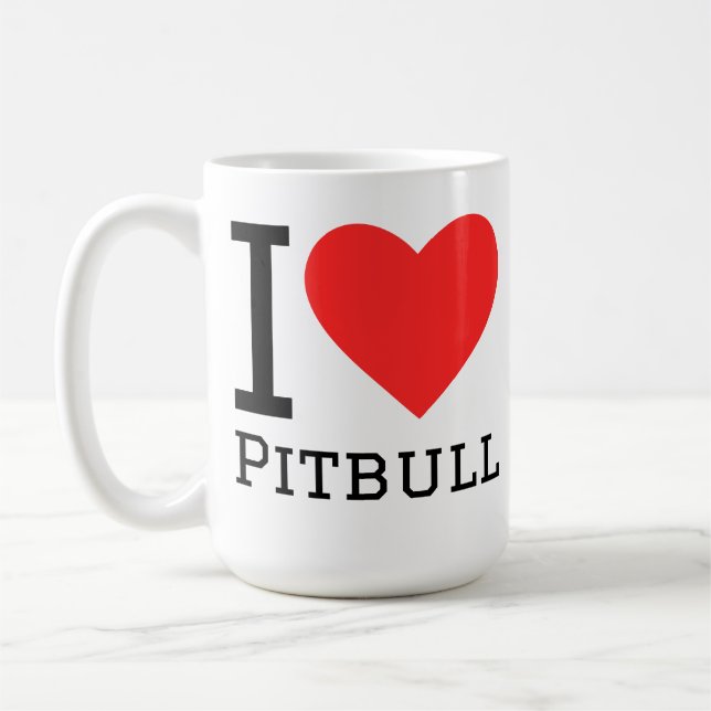 Jag älskar pitbull kaffemugg (Vänster)
