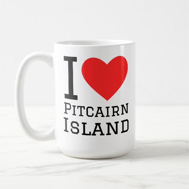 Jag älskar Pitcairn-ön Kaffemugg (Vänster)