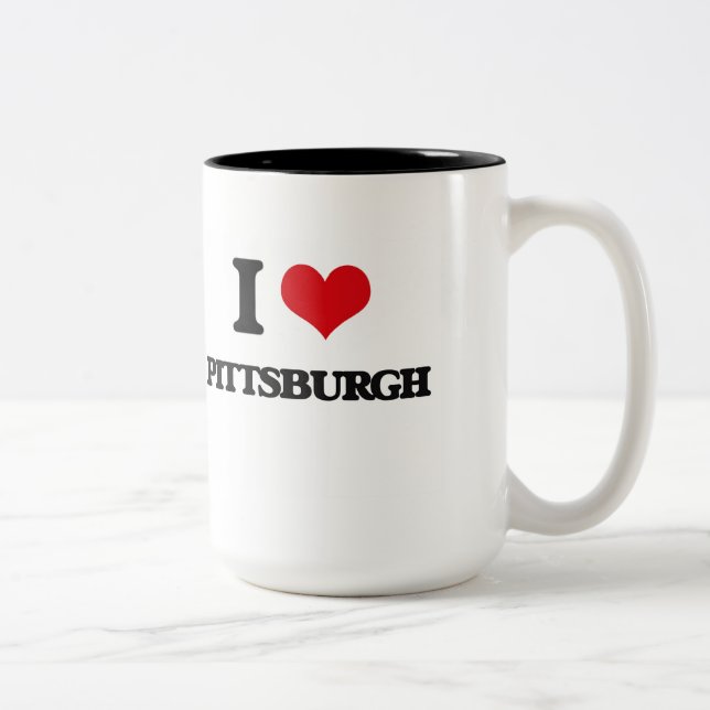 Jag älskar Pittsburgh Två-Tonad Mugg (Höger)