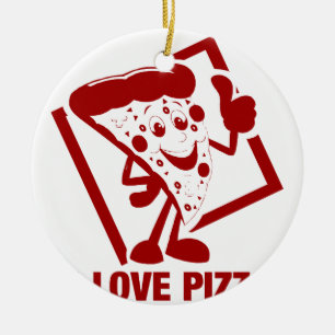 Jag älskar Pizza Julgransprydnad Keramik