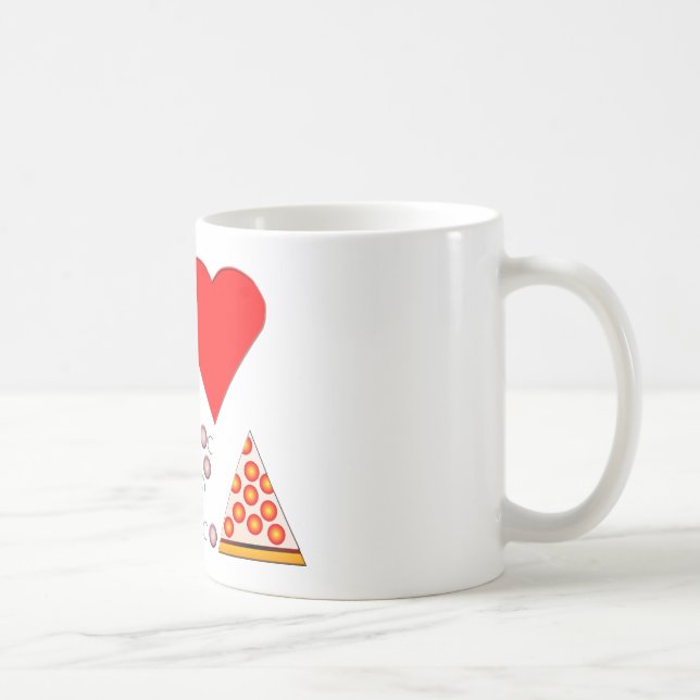 Jag älskar pizza kaffemugg (Höger)