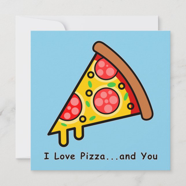 Jag älskar pizza...och dig rolig Palentine's Day-k Kort (Framsida)