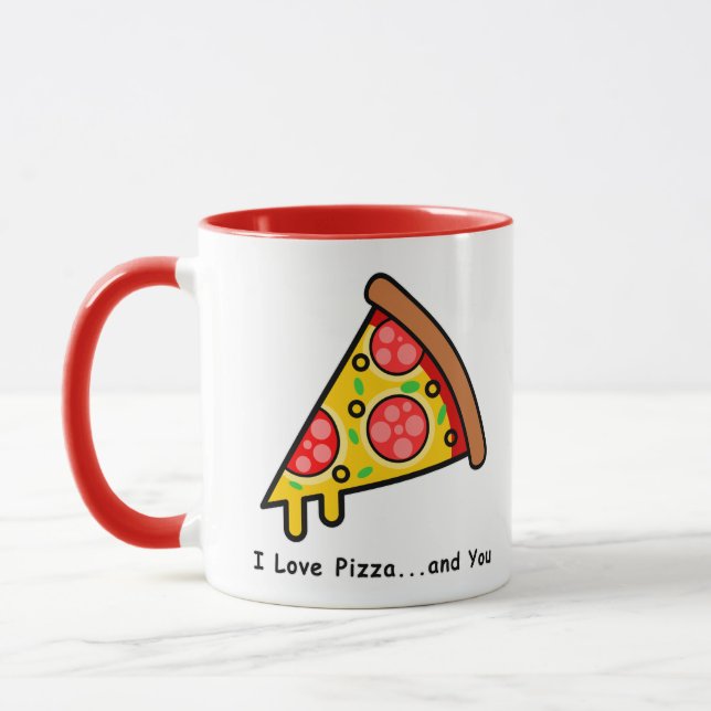 Jag älskar pizza...och du rolig mugg (Vänster)