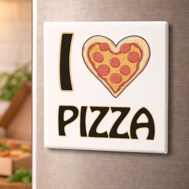 Jag älskar Pizza – Roligt Present till Matlovers Magnet (Skapare uppladdad)
