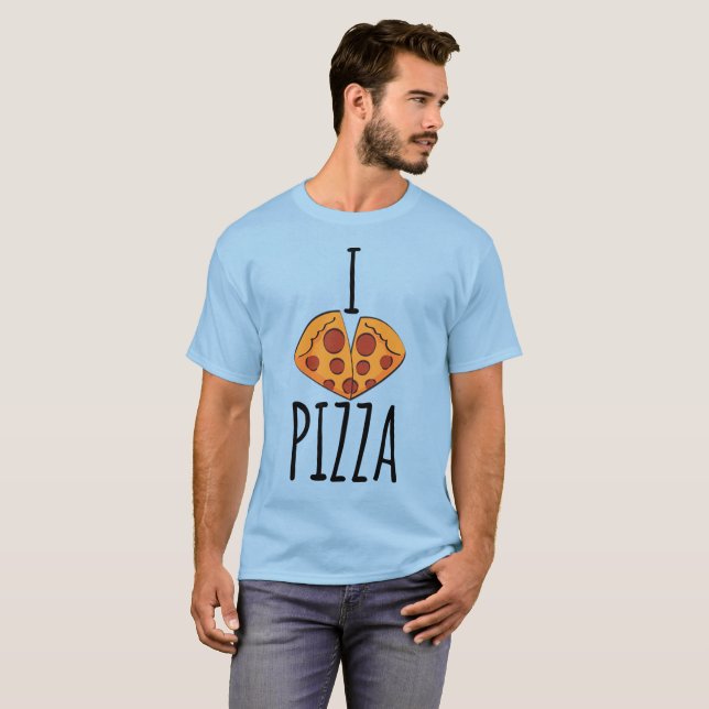 Jag älskar Pizza! T-Shirt (Hel framsida)