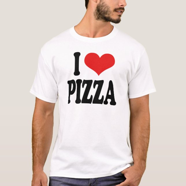 Jag älskar Pizza Tee Shirt (Framsida)