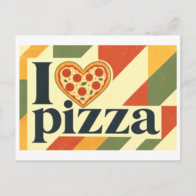 "Jag [älskar] Pizza" Vykort (Framsida)