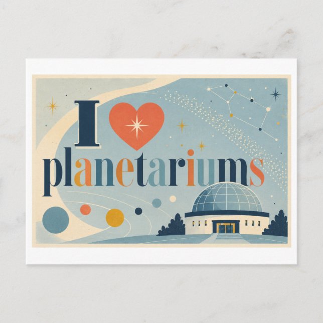 "Jag [Älskar] Planetarier" Vykort (Framsida)