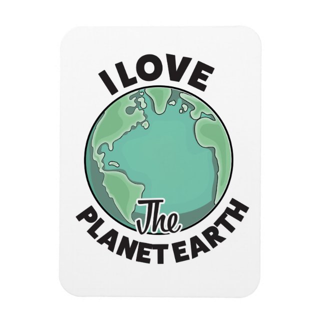 Jag älskar planeten jorden magnet (Vertikal)