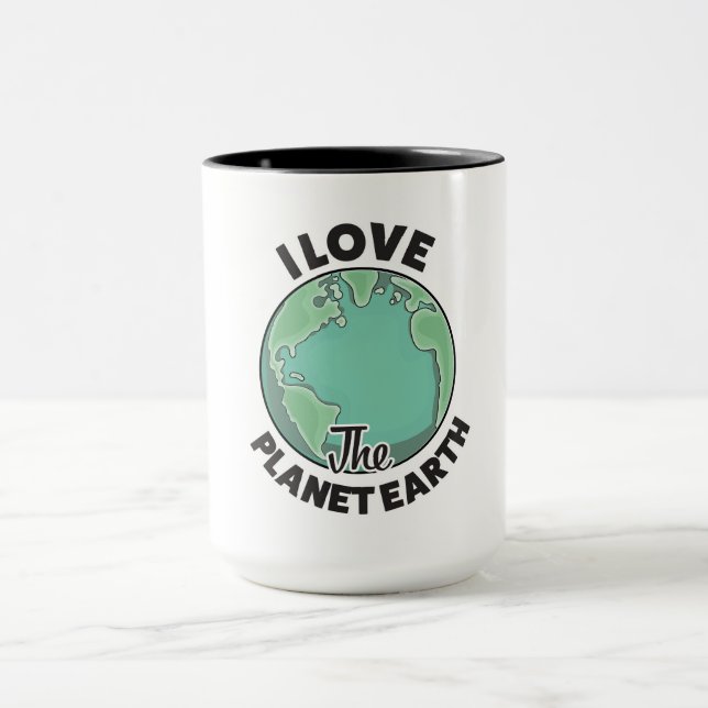 Jag älskar planeten jorden mugg (Center)