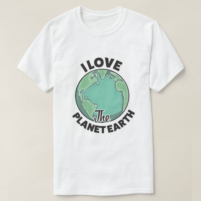 Jag älskar planeten jorden t shirt (Design framsida)