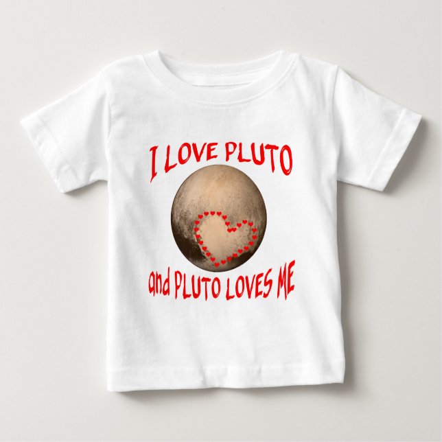 Jag älskar Pluto, och Pluto älskar mig T-shirt (Framsida)