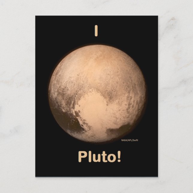 Jag älskar Pluto! Vykort (Framsida)