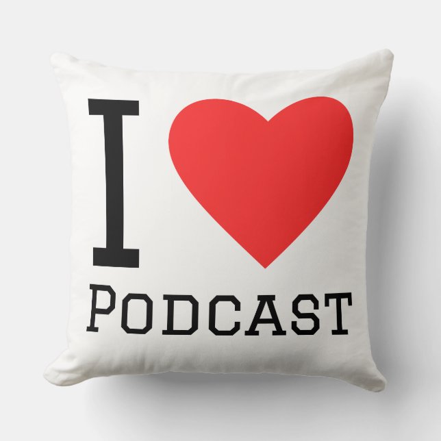 Jag älskar poddradio kudde (Framsida)