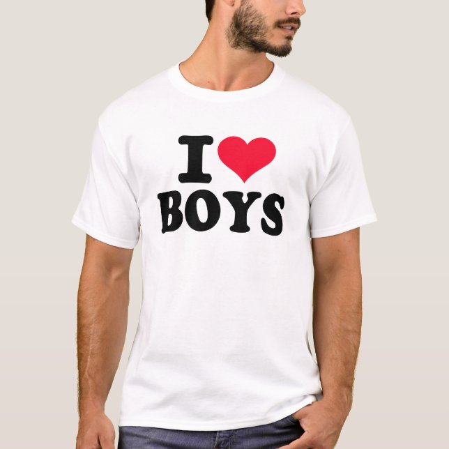 Jag älskar pojkar tee shirt (Framsida)