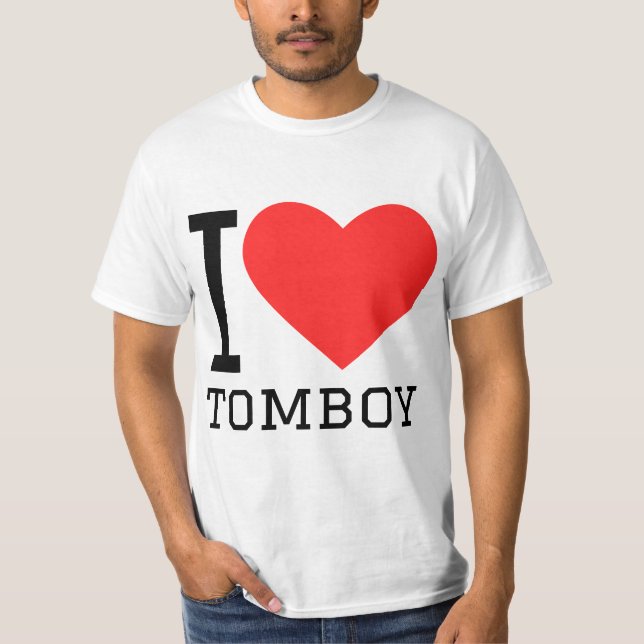 Jag älskar pojkflicka t shirt (Framsida)