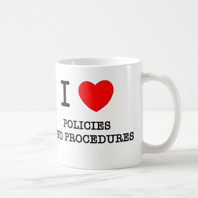 Jag älskar politik och tillvägagångssätt kaffemugg (Höger)