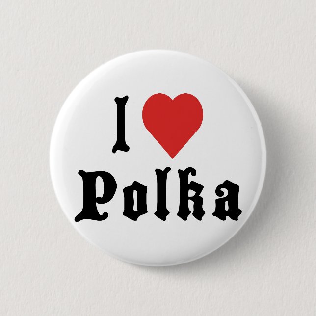 Jag älskar Polka Knapp (Framsida)