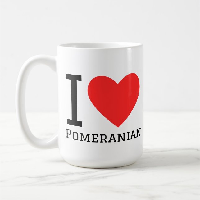 Jag älskar Pomeranian Kaffemugg (Vänster)