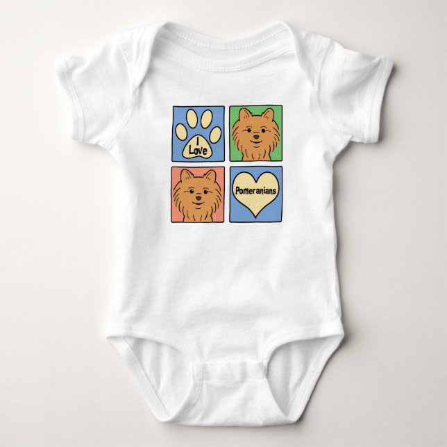 Jag älskar Pomeranians Tee Shirt (Framsida)