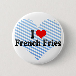 Jag älskar pommes frites knapp