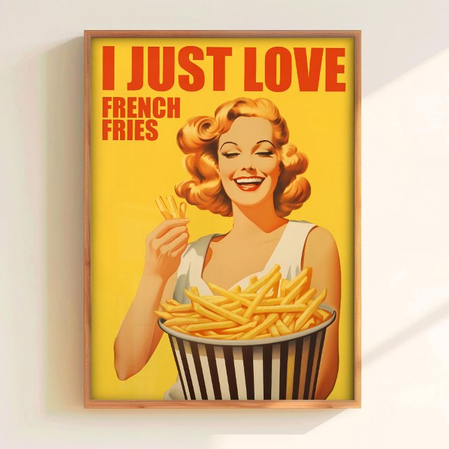 Jag älskar pommes frites tryck rolig kök vägg kons (Skapare uppladdad)