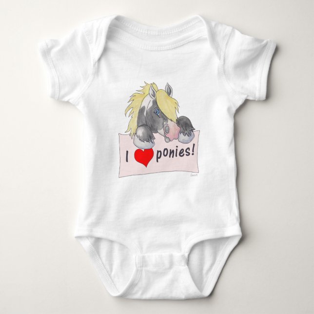 Jag älskar ponnyer! tee shirt (Framsida)