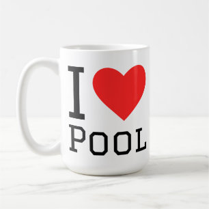 Jag älskar pool kaffemugg