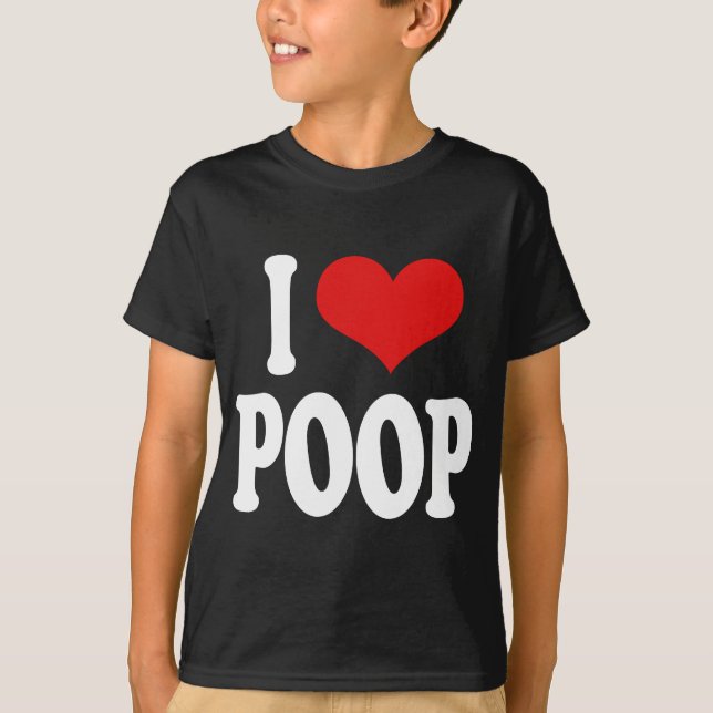 Jag älskar Poop T Shirt (Framsida)