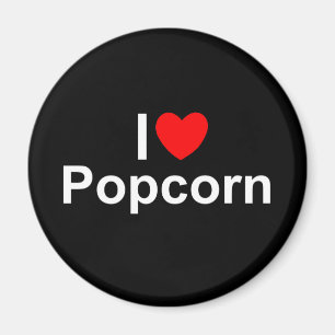 Jag älskar Popcorn (för hjärta) Magnet