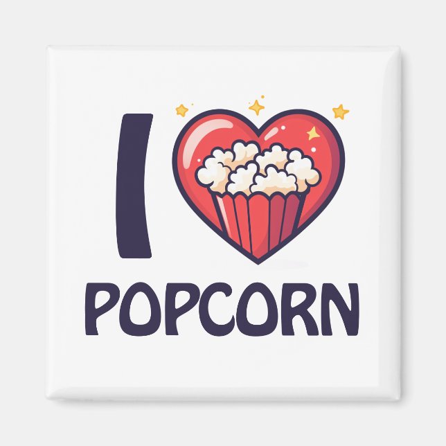 Jag älskar Popcorn Magnet (Framsidan)