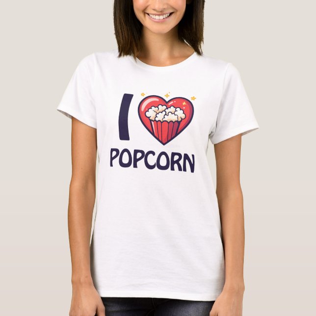Jag älskar Popcorn T Shirt (Framsida)