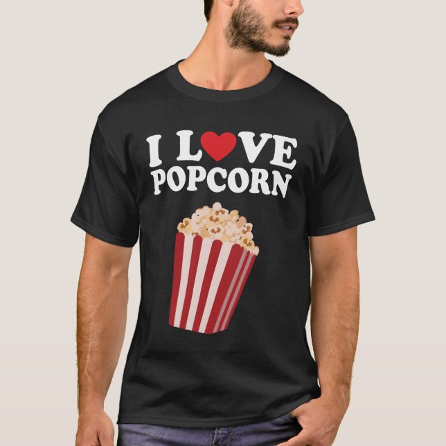 Jag älskar popcornvänner t shirt (Framsida)