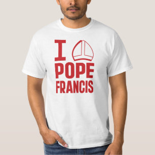 Jag älskar Pope Francis (den Pointy hatten) T-shirt