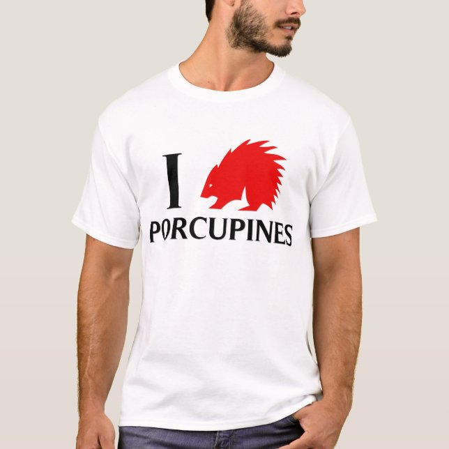 Jag älskar Porcupines T-shirt (Framsida)