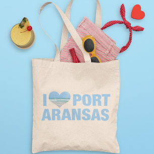 Jag älskar Port Aransas söta Texas strand semester Tygkasse