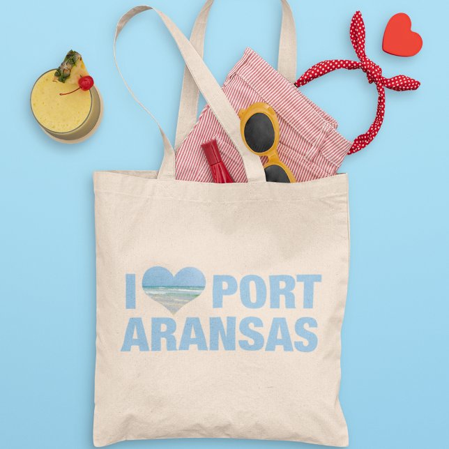 Jag älskar Port Aransas söta Texas strand semester Tygkasse (Skapare uppladdad)