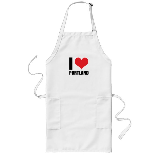 Jag älskar Portland  Långt Förkläde (Framsidan)