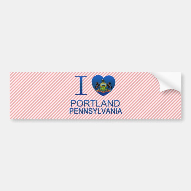 Jag älskar Portland, PA Bildekal (Framsidan)