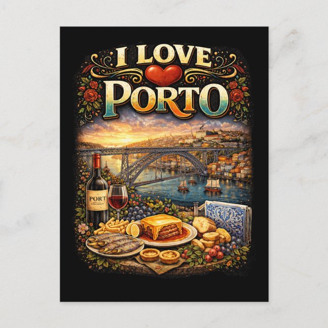 Jag älskar Porto Vykort (Framsida)