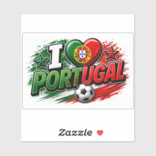 Jag älskar PORTUGAL Fan Portugisisk stolthet fot Klistermärken