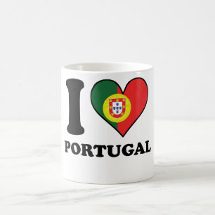 Jag älskar Portugal portugisisk flaggahjärta Kaffemugg
