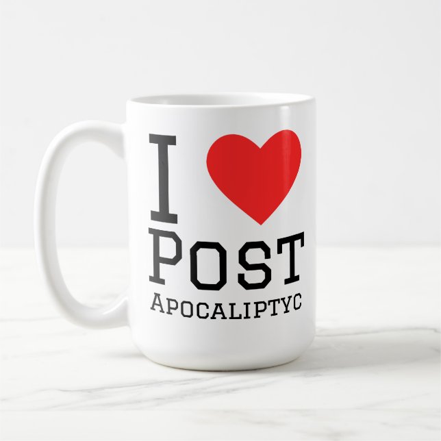 Jag älskar postapokalyptisk  kaffemugg (Vänster)