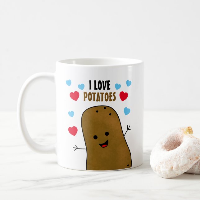 Jag älskar potatis kaffemugg (Med munk)