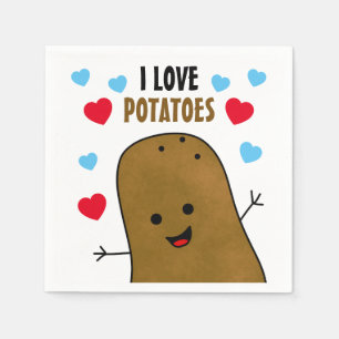 Jag älskar potatis pappersservett