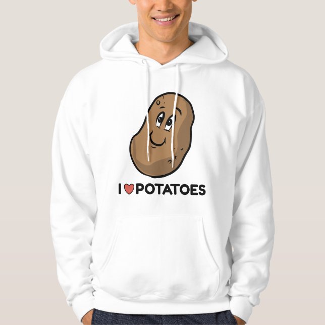 Jag älskar potatisteckningar Potatis Hoodie (Framsida)
